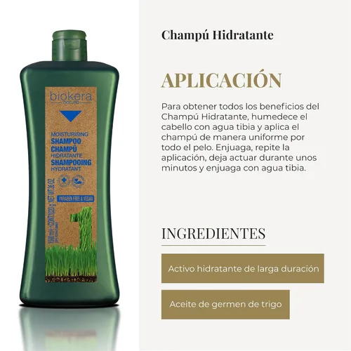 Miniatura 4 de Salerm Biokera Natura Champú Hidratante, 36 onzas / 33.8 fl oz