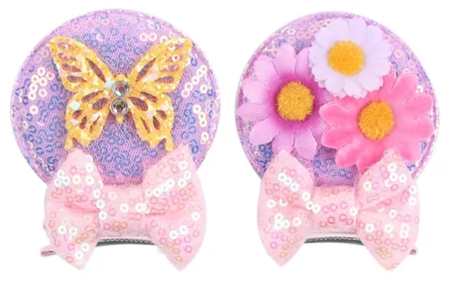 CLGIFT Diadema para el pelo, Minnie Ears para bebé/niño pequeño, diadema flexible, lentejuelas en ambos lados, lilo, niñas