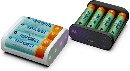 Miniatura 3 de ISDT Cargador de batería inteligente A4 Air AA AAA Cargador portátil de 4 bahías con puerto USB C Carga rápida para baterías recargables de litio