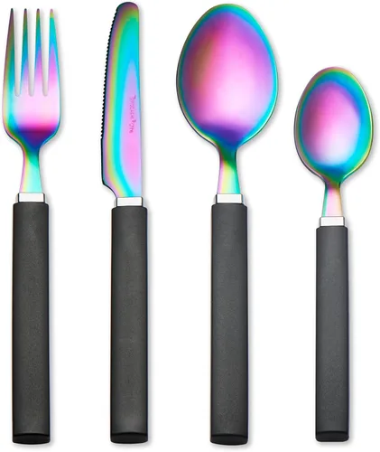 Miniatura 6 de Hampton Forge HMC01A656D Rainbow Titanium - Juego de cubiertos de 12 piezas - Multi Negro