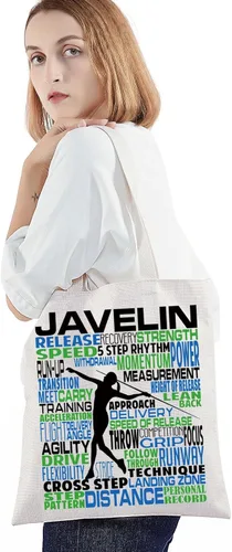 Miniatura 3 de BWWKTOP Javelin Throwers Tote Bag Javelin Lanzadores Regalos de Lanzamiento de Pista y Campo Regalos Javelin Atletas Bolso de hombro