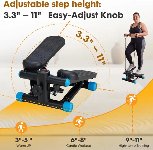 Miniatura 3 de NEWBULIG Mini paso a paso para ejercicio en casa, máquina de escalones para gimnasio en casa, portátil, para entrenamiento de cuerpo completo
