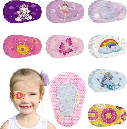 Siifert 48 parches adhesivos para ojos para niños y niñas, parches para ojos a granel, lindos vendajes sin látex para ambliopía, almohadilla