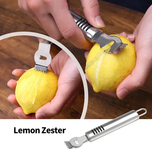Miniatura 4 de BURLIHOME Juego de cuchillos de tallado de frutas de acero inoxidable, paquete de 5 cuchillas de grabado para vegetales para la cocina, cuchara