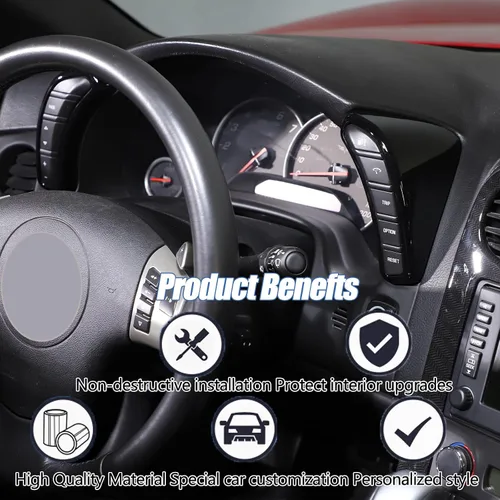 Miniatura 3 de Cubierta de botón para salpicadero compatible con Chevy Corvette C6 2005-2013, bisel del velocímetro, accesorios interiores del marco
