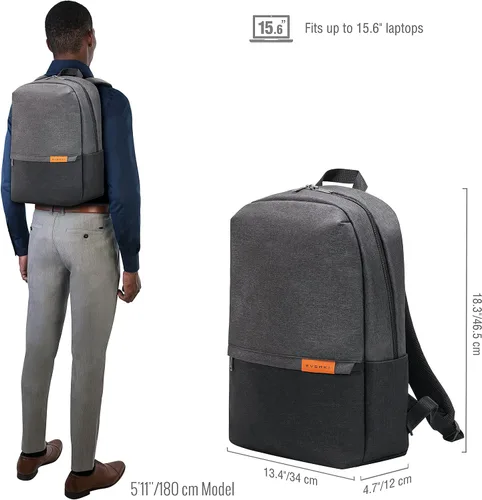 Miniatura 3 de EVERKI Mochila ligera para laptop con bolsillo oculto de 15.6 pulgadas, mochila de trabajo duradera para hombres, mochila de viaje de negocios