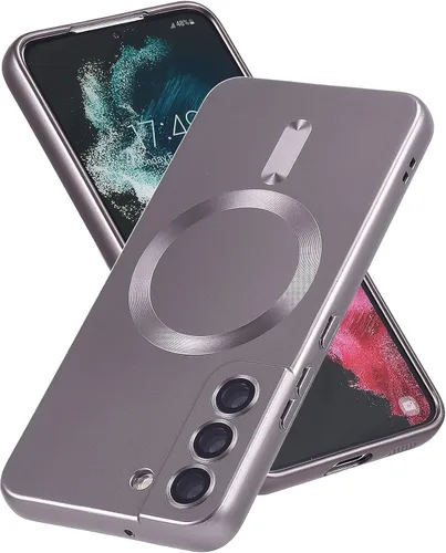 Miniatura 56 de Funda magnética para Samsung Galaxy S22 Ultra, silicona suave, delgada, antiarañazos, con protección de cámara, compatible con MagSafe, color negro
