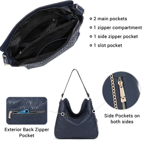 Miniatura 5 de Large Hobo Purses and Handbags for Women Vegan Leather Shoulder Crossbody Bag with Wallet