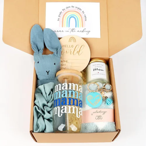 Caja de regalo para nueva mamá, regalos de embarazo para futura mamá, cesta de regalo para niñas y niños, regalos posparto para madres primerizas,