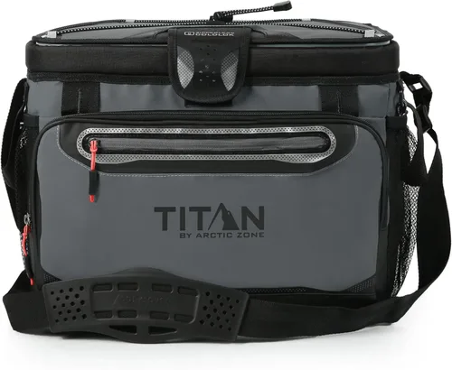 Titan by Arctic Zone Deep Freeze Cooler - Enfriador de cuerpo duro sin cremallera, aislamiento de congelación profunda, forro de cuerpo duro y Gris