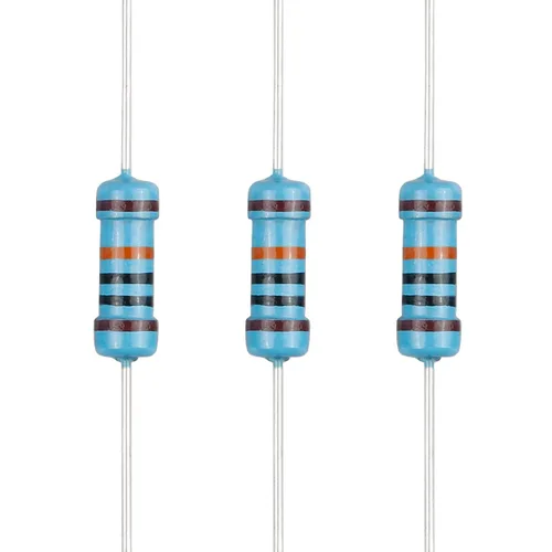 Miniatura 42 de 100 resistencias de 1 ohm 1/2 W (0.5 vatios) ±1% tolerancia de película metálica, resistencia fija de múltiples valores de resistencia opcional