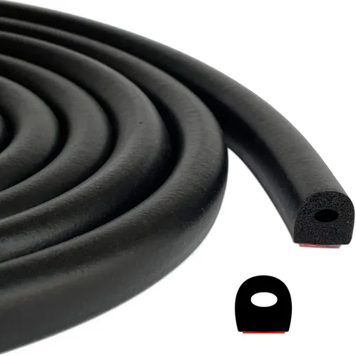 Sello de goma de espuma EPDM en forma de D con cinta, burlete de goma autoadhesivo para barco, automóvil, RV, marina, puertas de garaje/ventana y