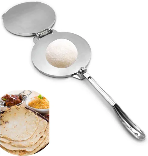 Miniatura 3 de Prensa de tortilla de aluminio 8" Ancho 10" Mango Maquina para hacer tortillas [P/N: ET-COOK005-20-SR]