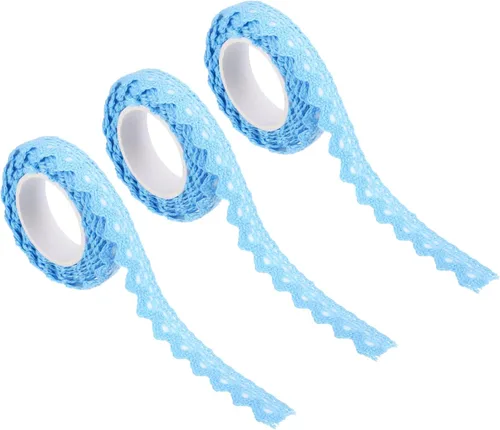 Miniatura 18 de PATIKIL 1.5 cm de ancho 1.8 m de cinta adhesiva autoadhesiva de encaje, paquete de 3 cintas de algodón Washi, decorativas para manualidades, álbumes