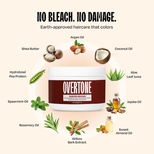 Miniatura 6 de Overtone Color Depositing - Acondicionador de tinte semipermanente para el cabello, 8 onzas para cabello natural y teñido con color, manteca