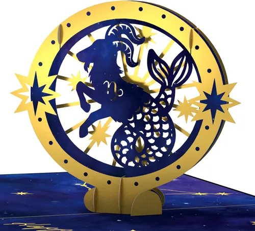 Lovepop Tarjeta emergente de cumpleaños del zodiaco Capricornio, 5 x 7 pulgadas, tarjeta de cumpleaños para mujer, tarjeta de felicitación emergente