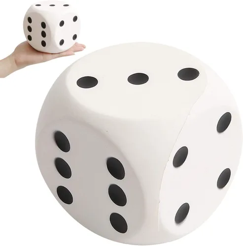 Anboor Dados esponjosos de 3.9 pulgadas, suave, de levantamiento lento, perfumados, para aliviar el estrés, colección de juguetes para niños, Blanco