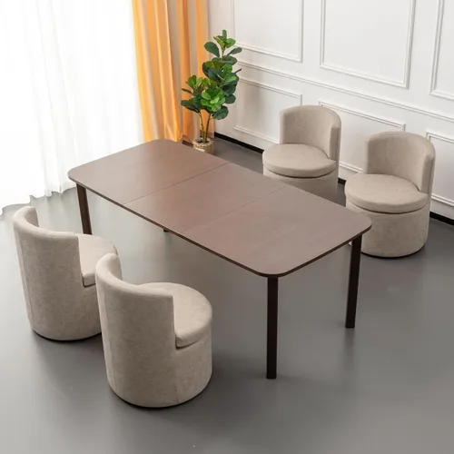 Miniatura 9 de Juego de 2 sillas de comedor con ruedas de piel sintética, modernas tapizadas para cocina y comedor, cómodas sillas decorativas, para dormitorio
