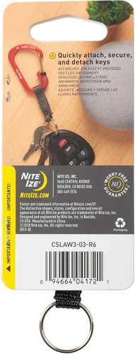 Miniatura 9 de Nite Ize SlideLock Llavero, Llavero Mosquetón con Bloqueo de Aluminio con Correa, Azul
