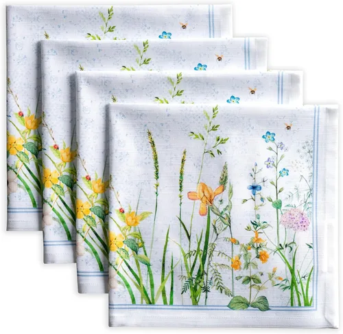 Miniatura 91 de Maison d' Hermine Happy Florals - Juego de 4 servilletas 100% algodón suave y cómodo perfectas para cenas familiares, bodas, fiestas de cóctel, 063