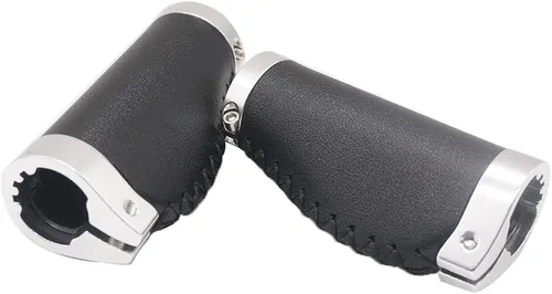 Miniatura 5 de Agarres de mango corto para bicicleta, antideslizantes, de cuero de microfibra de PVC, ergonómico, cosido a mano, estilo casual, retro, doble