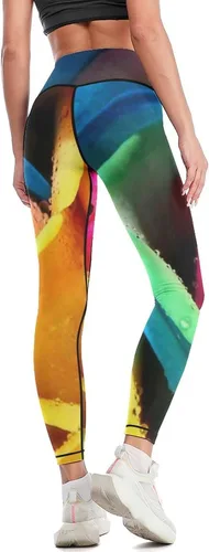 Miniatura 5 de Colorful Rainbow Nature Rose Workout Leggings for Women High Waisted Tummy Control Yoga Pants