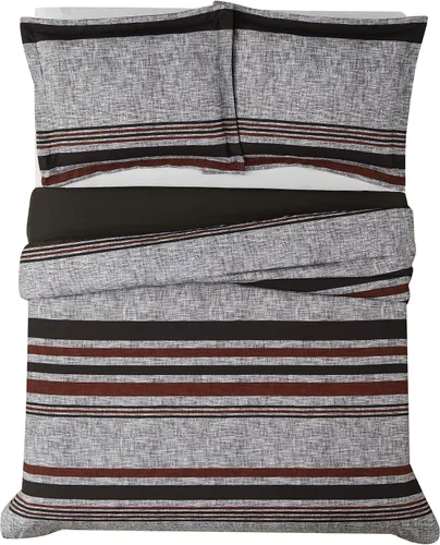 Miniatura 3 de LONDON FOG Warren Stripe Twin XL - Juego de funda de edredón de 2 piezas