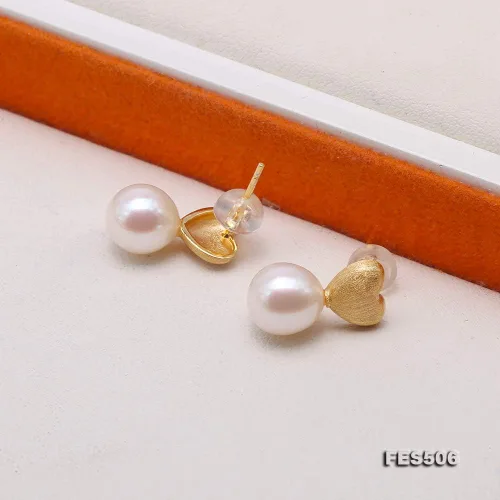 Miniatura 5 de JYX - Pendientes de plata de ley con forma de corazón y perlas de agua dulce de 0.315in