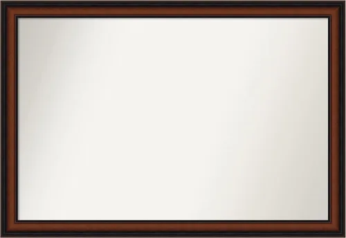 Miniatura 417 de Amanti Art Espejo de pared personalizado no biselado (24 x 27 pulgadas), marco estrecho de nogal chipre - varios tamaños personalizados - Espejo