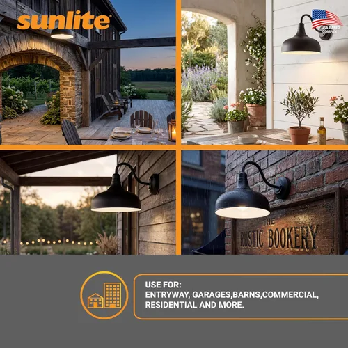 Miniatura 6 de Sunlite 81315-SU - Lámpara LED de cuello de cisne rústica, 30 vatios, 120 voltios, regulable, 700 lúmenes, vida útil de 50,000 horas, exterior