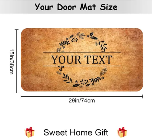 Miniatura 2 de Livole Tapete personalizado para puerta delantera, tapete de bienvenida personalizado con nombre de la familia, para interiores y exteriores