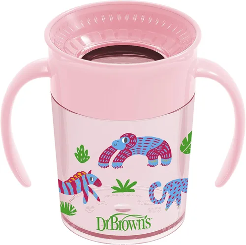 Miniatura 27 de Dr. Brown's Milestones Cheers 360 - Vaso de transición sin boquilla, apto para viajes y sin fugas, para bebés y niños pequeños, animales azul/verde