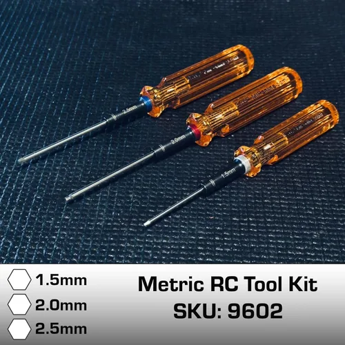 Miniatura 2 de MIP 9602 Juego de destornilladores hexagonales RC de 3 piezas (1.5mm, 2.0mm, 2.5mm) – Llaves Allen hexagonales de precisión para coches RC, drones
