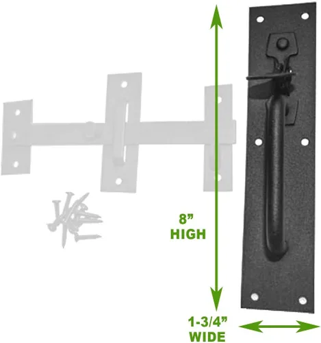 Miniatura 5 de Renovators Supply Manufacturing Acabado negro de la capa del polvo del pestillo de la puerta del pulgar de Norfolk del hierro forjado