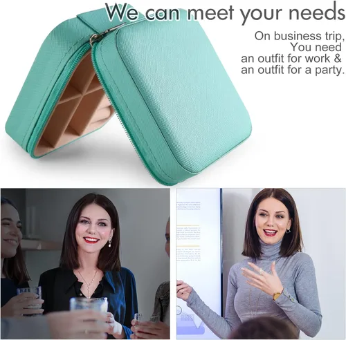 Miniatura 4 de Aoney Estuche de joyería de viaje, organizador de joyas pequeño, cajas de joyería para mujer, organizador de collares, bonita caja de joyería