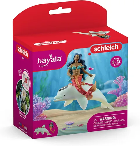 Miniatura 4 de Schleich Bayala - Juego de 2 piezas de Isabelle la sirena y delfín, juguetes de hadas de fantasía para niños a partir de 5 años