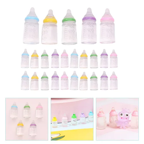 Miniatura 4 de 30 Uds. Miniatura Baby Shower Favores Mini Biberón Plástico Baby Bottle Candy Bottle Boy Girl Recién Nacido Bebé Bautismo Decoración Fiesta