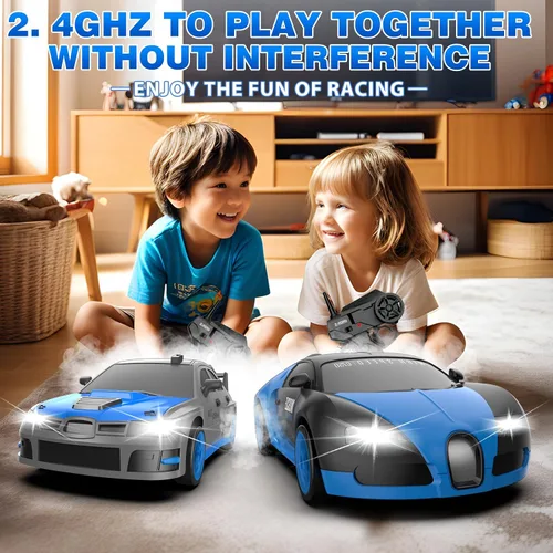 Miniatura 6 de Auto RC de Derrape, 1:24 4WD Autos RC de Derrape 2.4GHz de Alta Velocidad con Control Remoto, Luz LED y Neumáticos de Derrape. Autos de Juguete