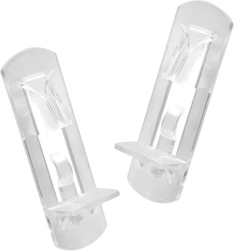 Miniatura 7 de Biaungdo 12 clavijas de plástico con bloqueo para estantes, pasadores transparentes de 0.197 in, clips autobloqueantes para estantes de gabinete