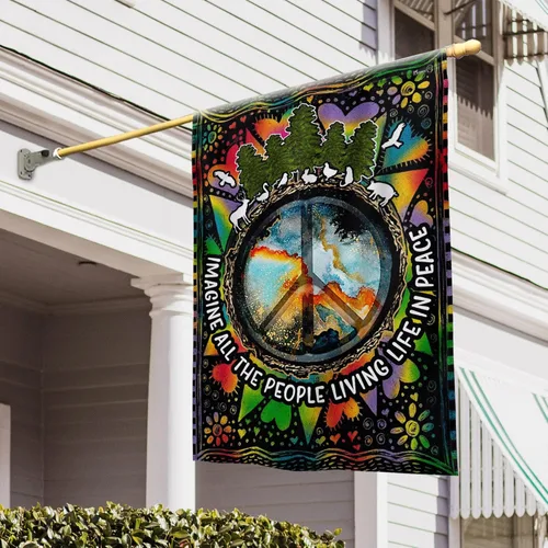 Miniatura 8 de Banderas PSL318F - Bandera hippie de personas que viven la vida en paz PSL318F, bandera de jardín (11.5 x 17.5 pulgadas), banderas de jardín de casa