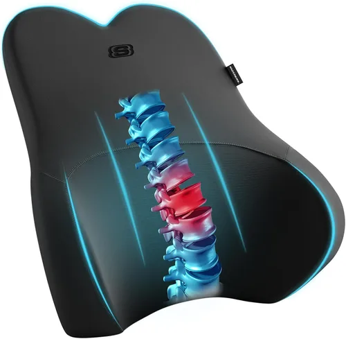 Miniatura 11 de Skechers Almohada lumbar de espuma viscoelástica y refrigerada por aire, almohada de soporte lumbar para oficina, almohada lumbar para silla
