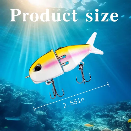 Miniatura 2 de Paquete de 7 Mini Cebo Deslizante, Cebo Deslizante Raptor, Señuelos de Pesca Swimbait para Agua Dulce y Salada, Increíble Regalo de Equipo de Pesca