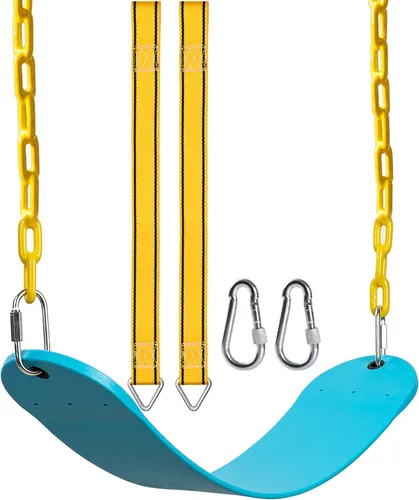 Miniatura 9 de PACEARTH - Hamaca con cadenas cubiertas de plástico y antióxido de 68.9 pulgadas, correa de 23.6 pulgadas para colgar de árboles y hebillas de Verde