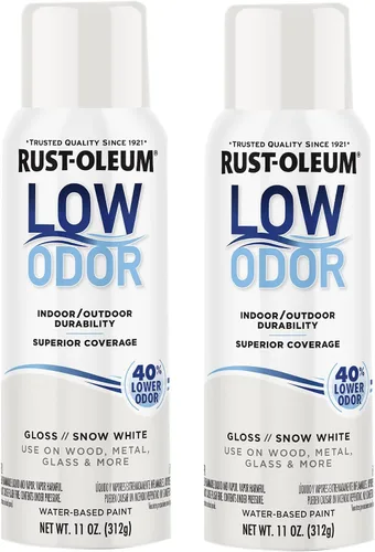 Miniatura 32 de Rust-Oleum Pintura en aerosol prémium de bajo olor, 11 onzas, concha marina brillante, paquete de 6 Seashell