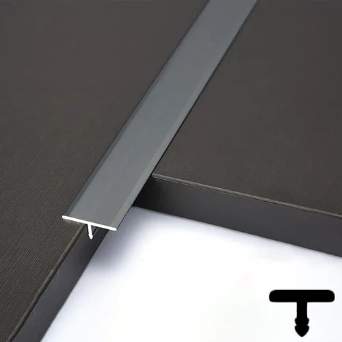 Miniatura 11 de Tira de transición de suelo de moldura en T de 47.2 pulgadas / 3.9 pies, tira de cubierta de costura de umbral para pisos de cemento laminados
