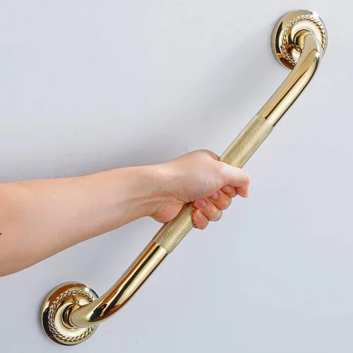 Barra de agarre de ducha texturizada, rieles de soporte de baño de 12 pulgadas, elegante barandilla de mano con reposabrazos de seguridad, acabado
