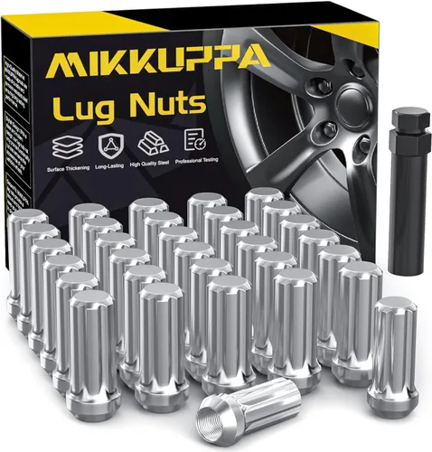 Miniatura 12 de MIKKUPPA 32 tuercas de rueda 9/16-18 – Repuesto para rueda de mercado secundario Dodge Ram 1500 2500 3500 2002-2010, hexagonal de 3/4", 2" de alto
