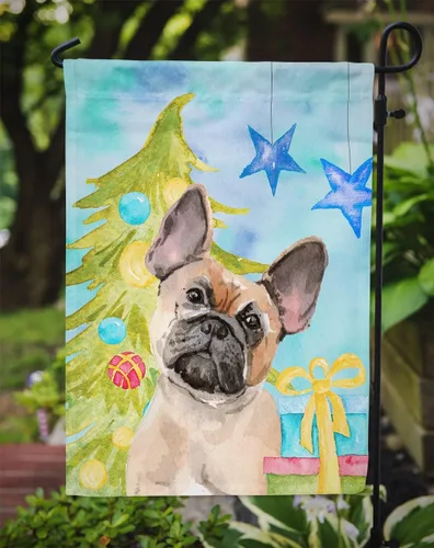 Miniatura 3 de Caroline's Treasures BB9417GF - Bandera decorativa para jardín, diseño de bulldog francés, diseño de bulldog francés, tamaño jardín, multicolor