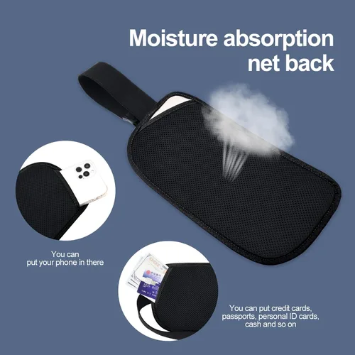Miniatura 100 de DAITET Cinturón de dinero, soporte para pasaporte, cartera de viaje oculta segura con bloqueo RFID, riñonera encubierta (negro), Negro, Rfid