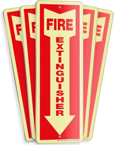 Miniatura 30 de iSYFIX Letrero para extintor de incendios – Paquete de 2 carteles reflectantes de aluminio 040 100% libre de óxido, laminado para máxima resistencia